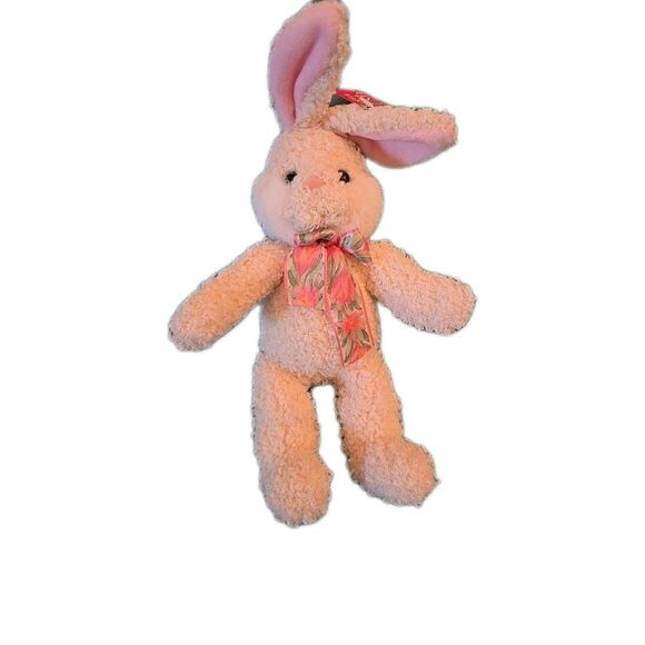 Gund White & Pink Rabbit Plush Bunny Stuffed Animal Toy Frizzi Flower Scarf - Picture 1 of 10